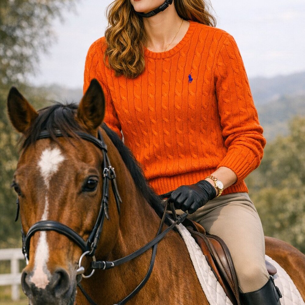 Ralph Lauren women’s Vibrant Orange Crewneck Sweater